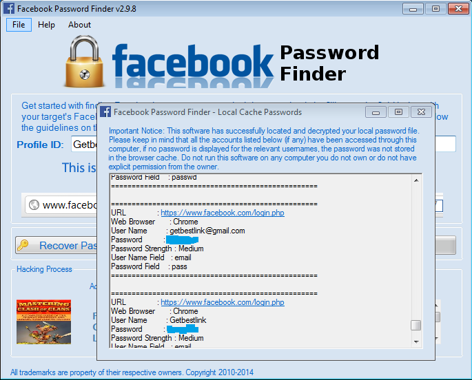 Free Facebook Password Finder Activation Code